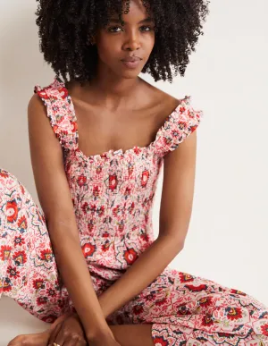 Jasmine Smocked Jumpsuit-Multi, Bloomsbury