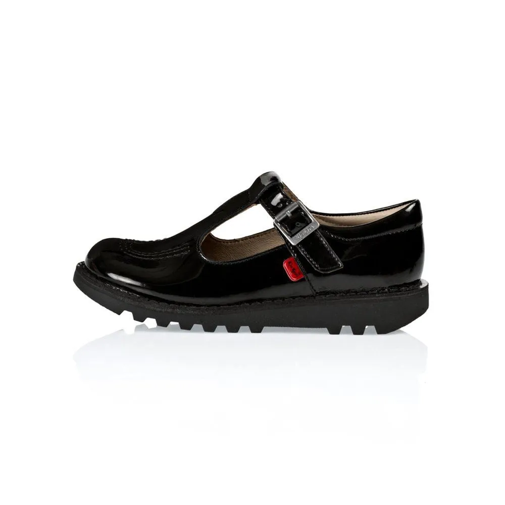 Kickers Classic Kick T-Bar Patent Black 112532 School Shoes
