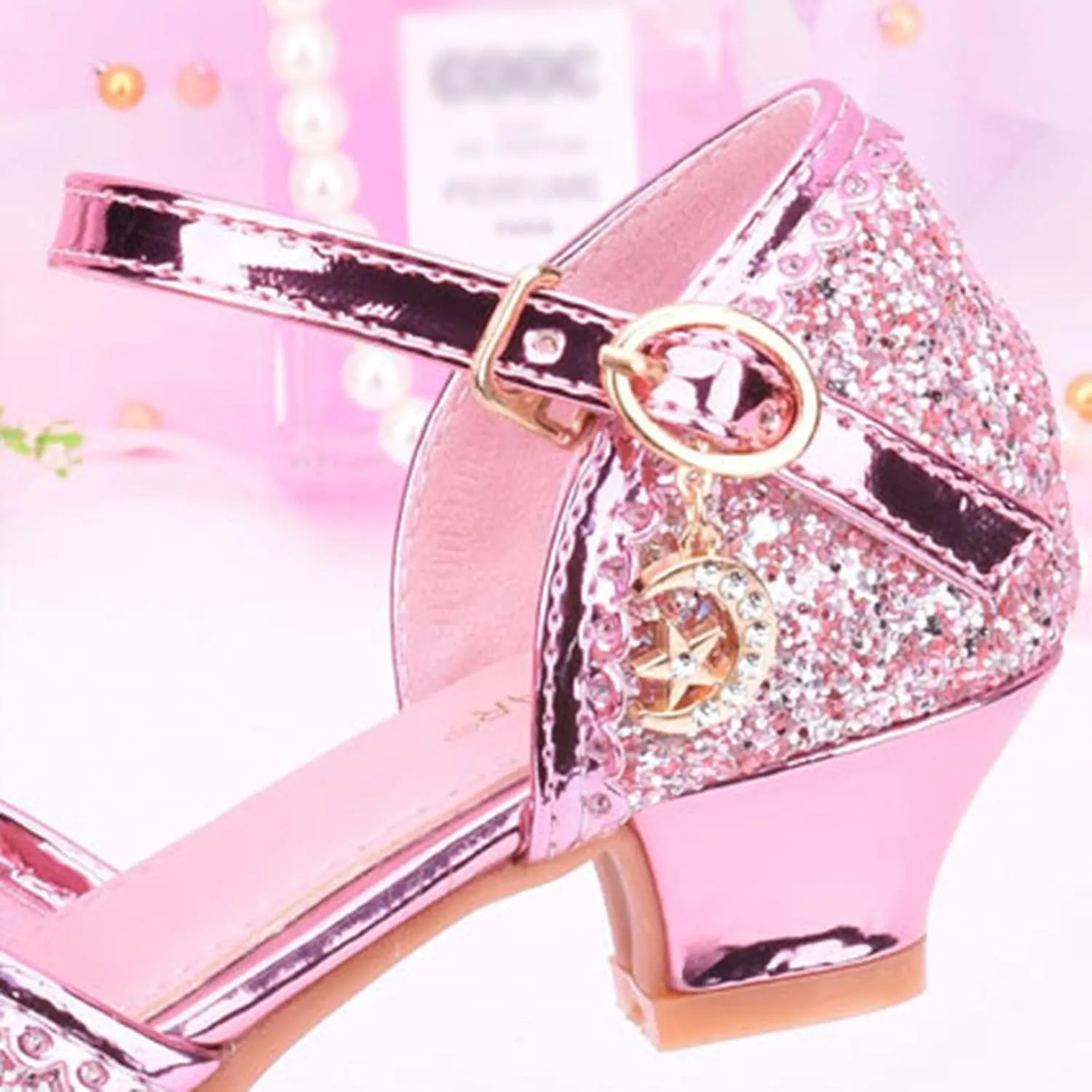 Kids Girls Glittler Butterfly Sandals Sequin hinestone Dress Shoes Little Kid Big Kid Low Heels Princess Shoes