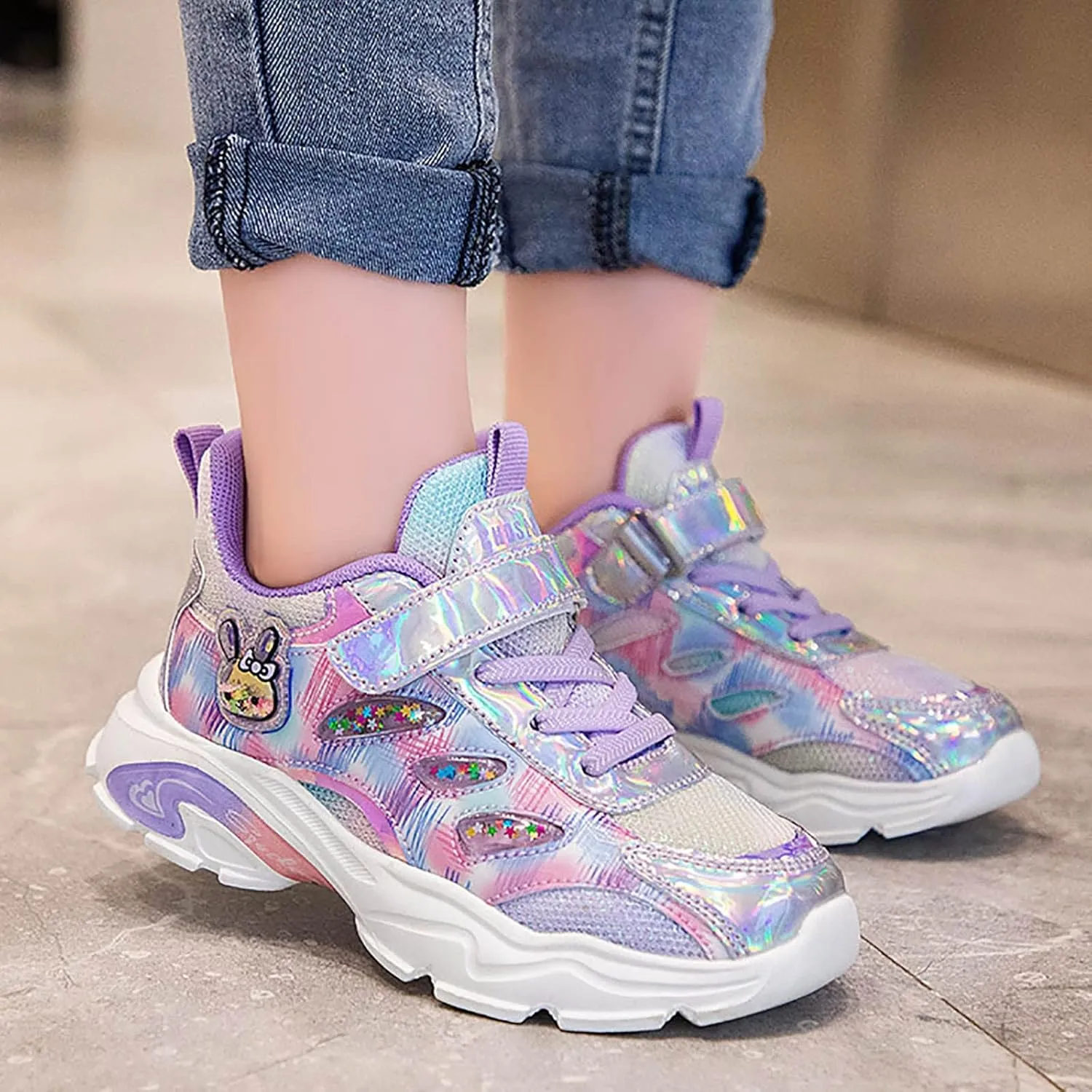 Kids Shoes Boys Girls Running Tennis Shoes Rabbit Lightweight Fashion Sneakers for Sports Athletic Gym Walking