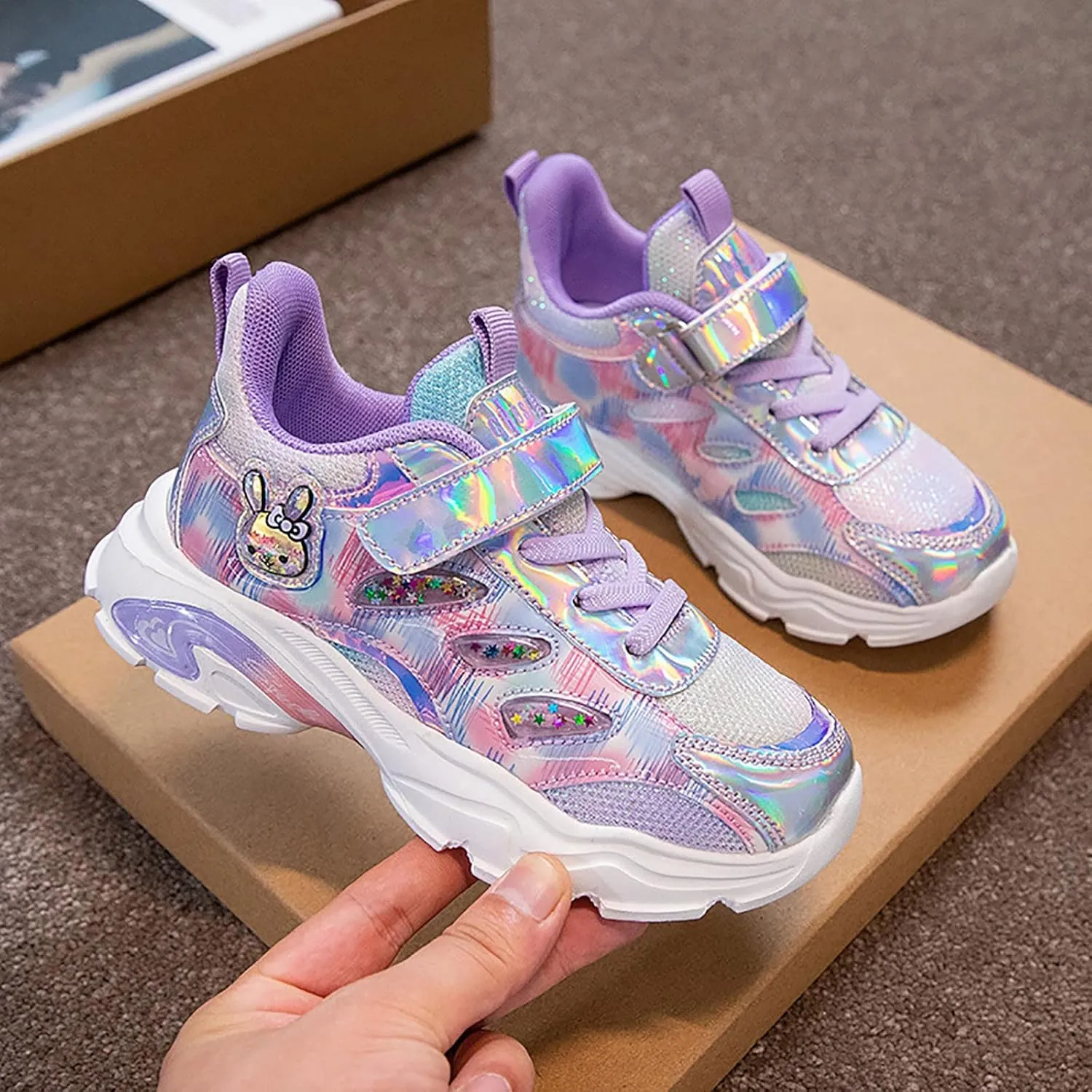 Kids Shoes Boys Girls Running Tennis Shoes Rabbit Lightweight Fashion Sneakers for Sports Athletic Gym Walking
