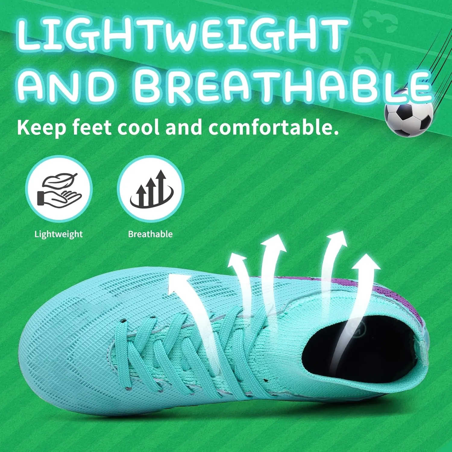 Kids Soccer Cleats Boys Football Cleats Girls Turf Soccer Shoes AG/FG