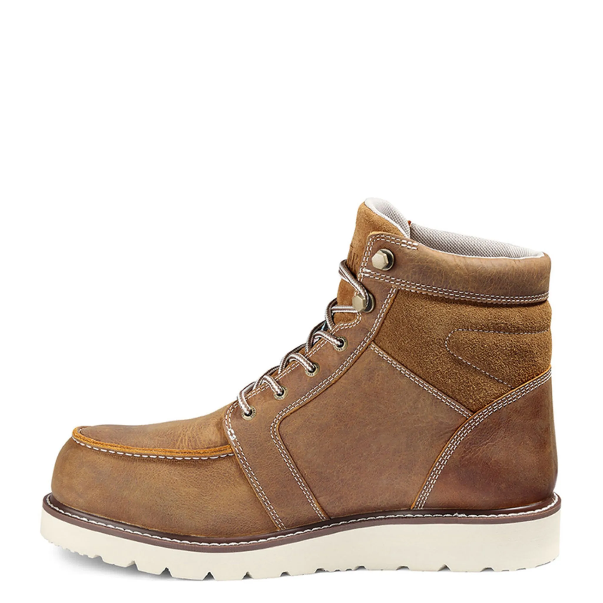 Kodiak Men's Safety Work Boots McKinney Wedge 6" Moccasin Rugged Full Grain Leather with Composite Toe and Plate | Sizes 7-15