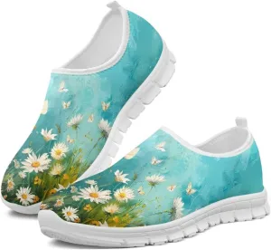 Lightweight Walking Shoes for Women Soft Breathable Non Slip Casual Shoes Slip On Comfort Sneakers Low Cut Loafers Running Sports Travel Shoes US 5.5-11.5