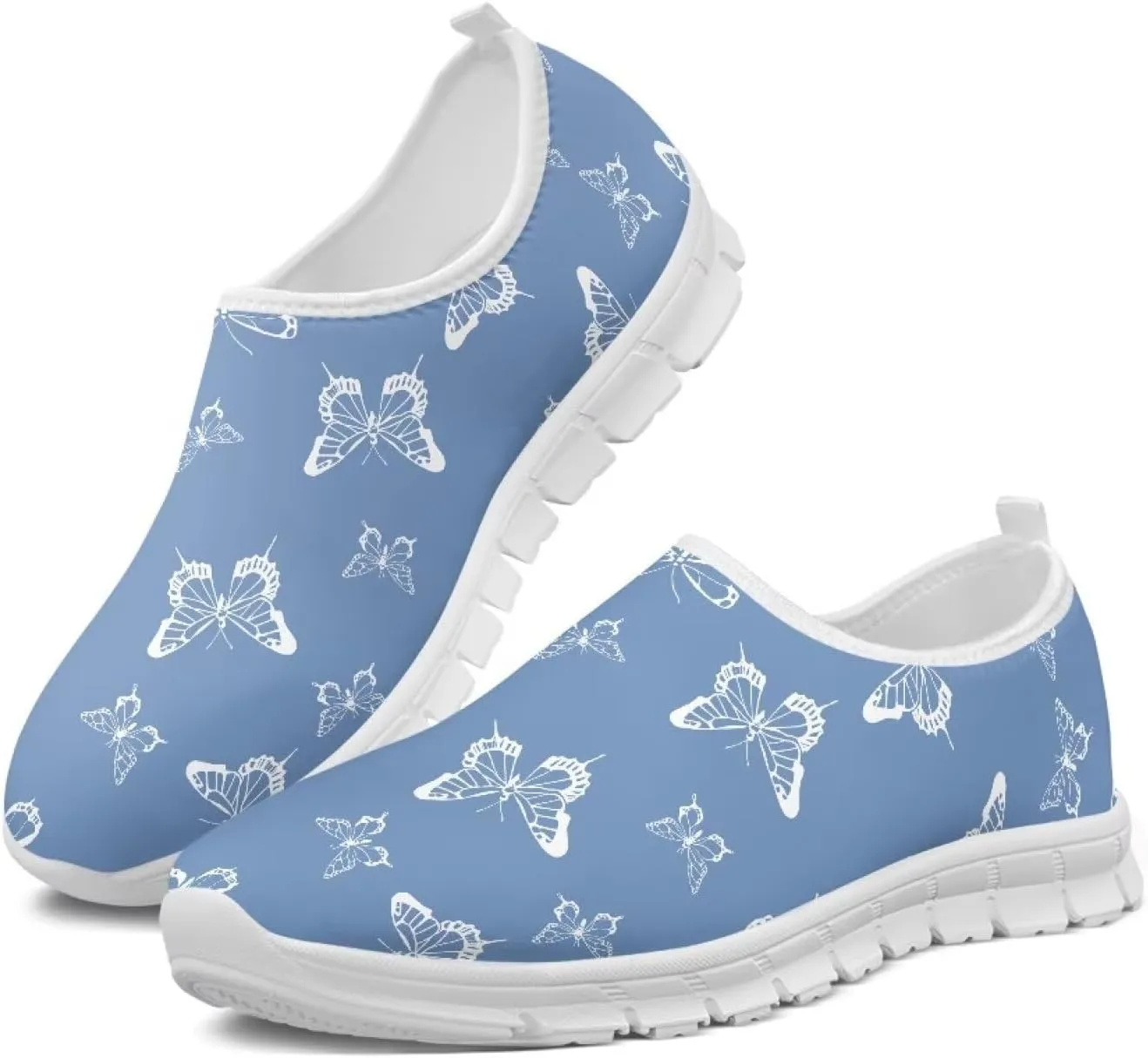 Lightweight Walking Shoes for Women Soft Breathable Non Slip Casual Shoes Slip On Comfort Sneakers Low Cut Loafers Running Sports Travel Shoes US 5.5-11.5
