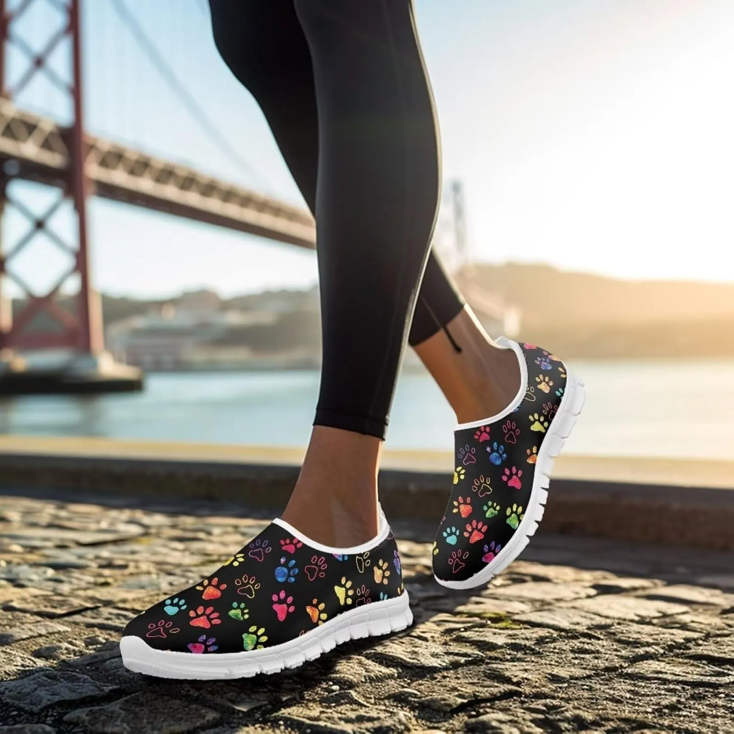 Lightweight Walking Shoes for Women Soft Breathable Non Slip Casual Shoes Slip On Comfort Sneakers Low Cut Loafers Running Sports Travel Shoes US 5.5-11.5