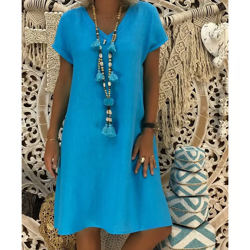 Lila  Casual V-Neck Dress