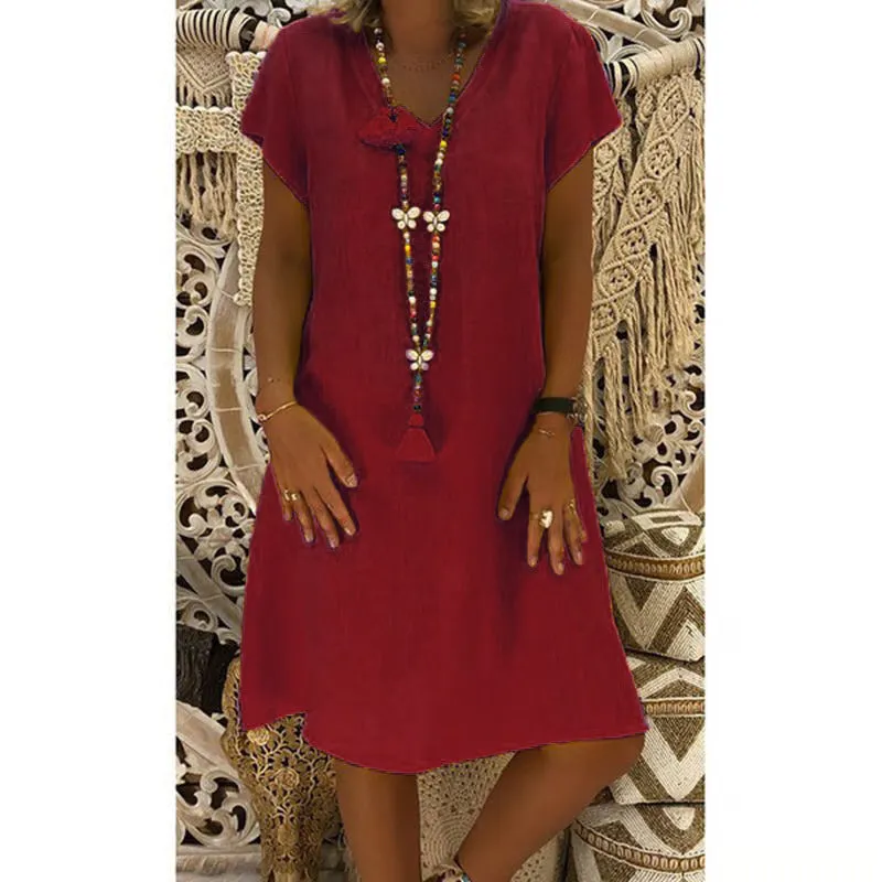 Lila  Casual V-Neck Dress