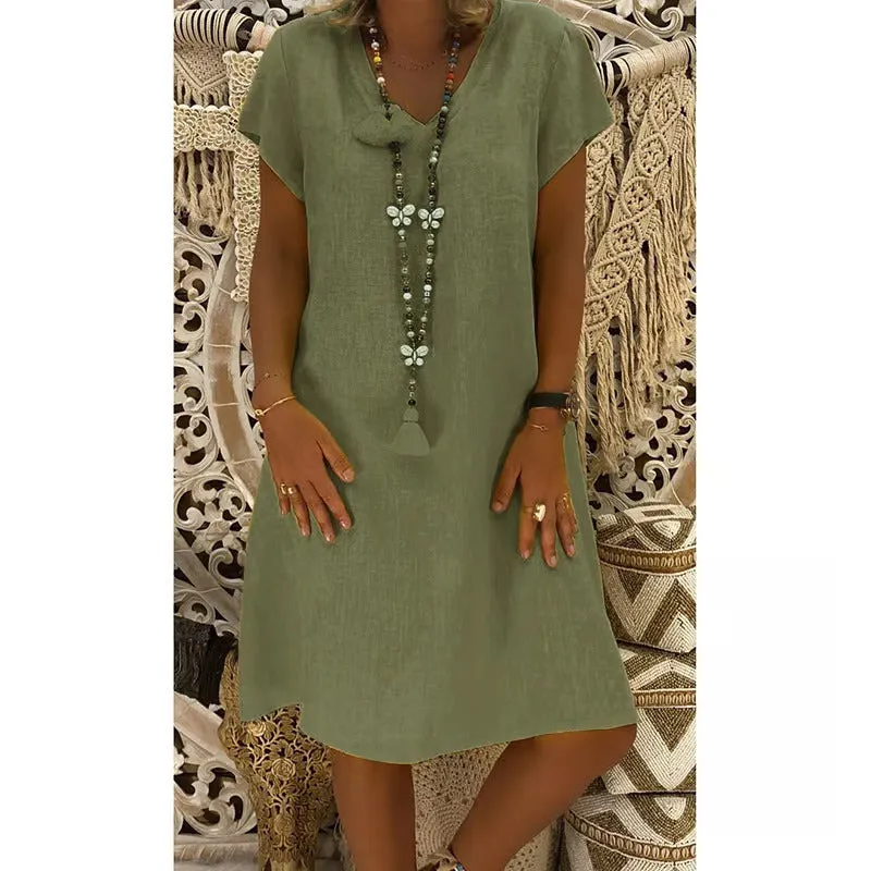Lila  Casual V-Neck Dress