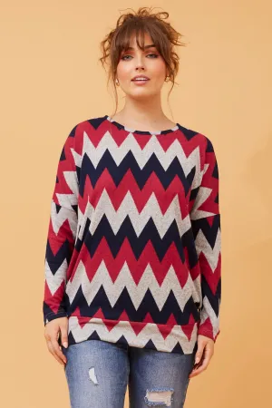 Mae Chevron print Top