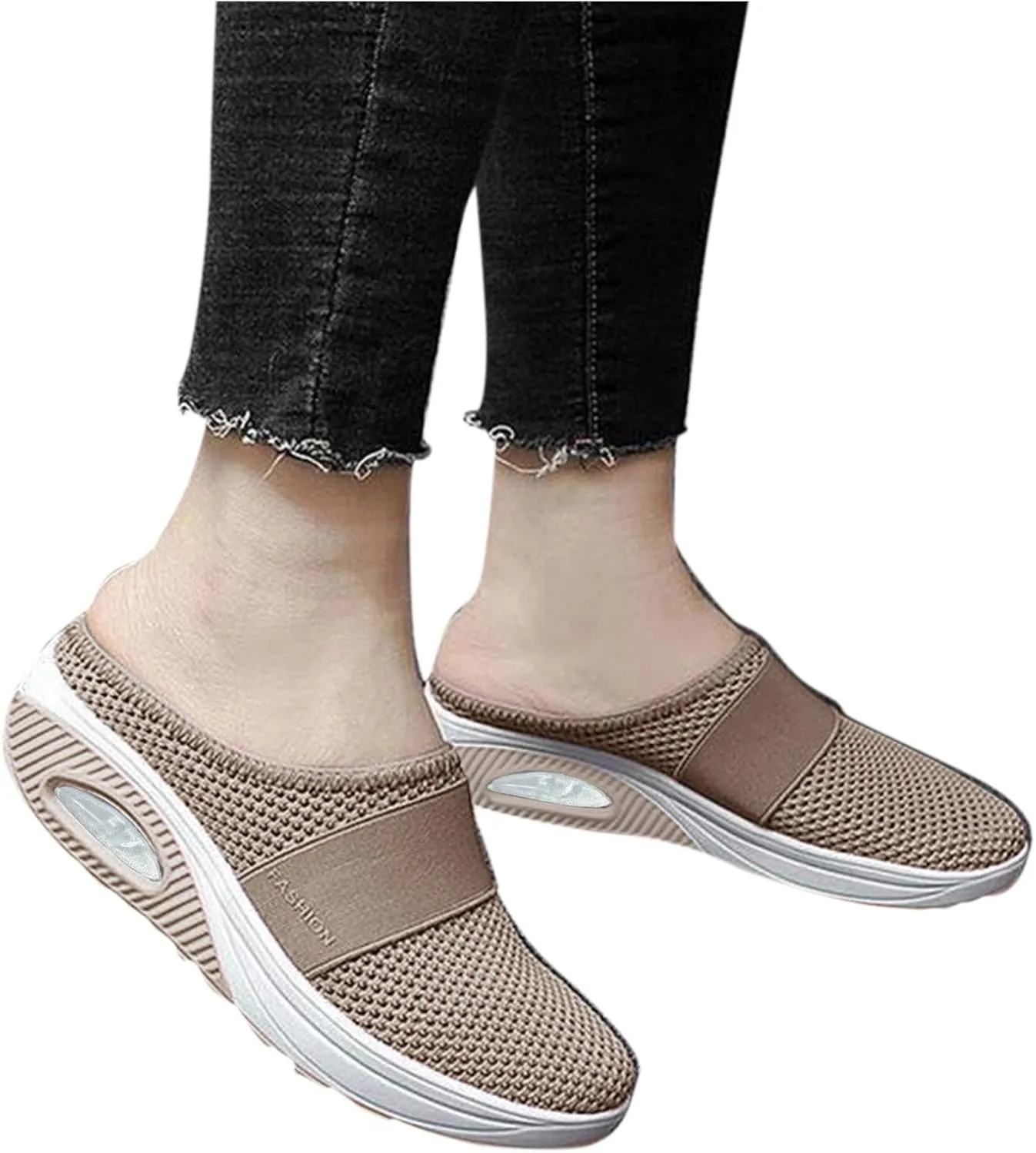 Mules for Women 2025 Summer Slip On Backless Sneakers Closed Toe Wide Width Orthopedic Walking Mesh Beach Sandals