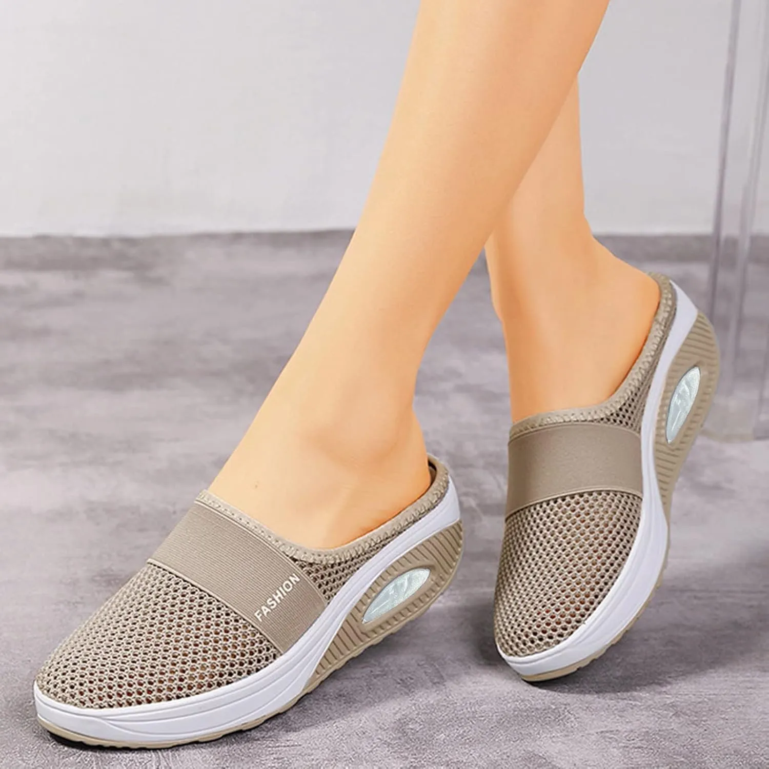 Mules for Women 2025 Summer Slip On Backless Sneakers Closed Toe Wide Width Orthopedic Walking Mesh Beach Sandals