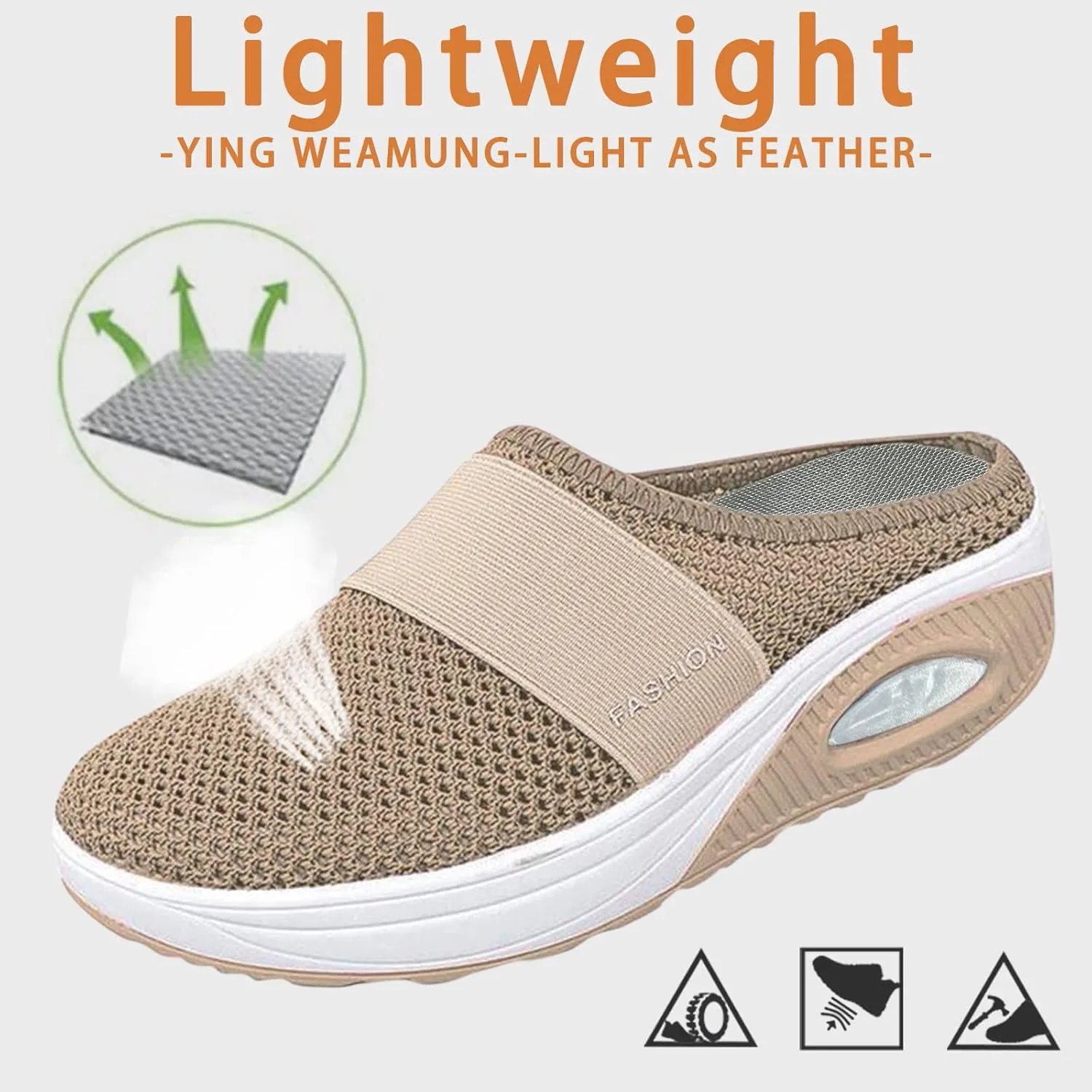 Mules for Women 2025 Summer Slip On Backless Sneakers Closed Toe Wide Width Orthopedic Walking Mesh Beach Sandals