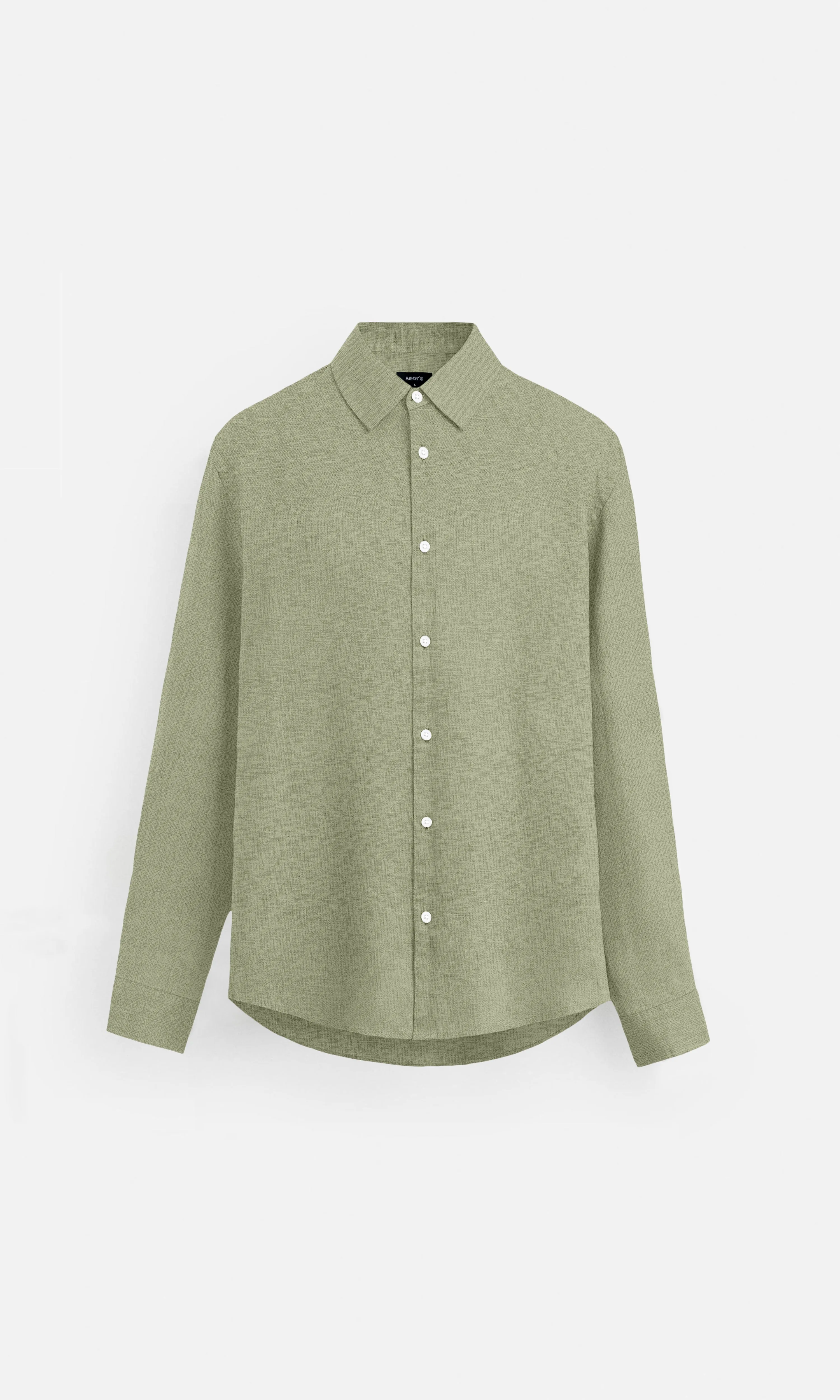 Muted Olive Pure Linen full Sleeve Shirt - AddysForMen