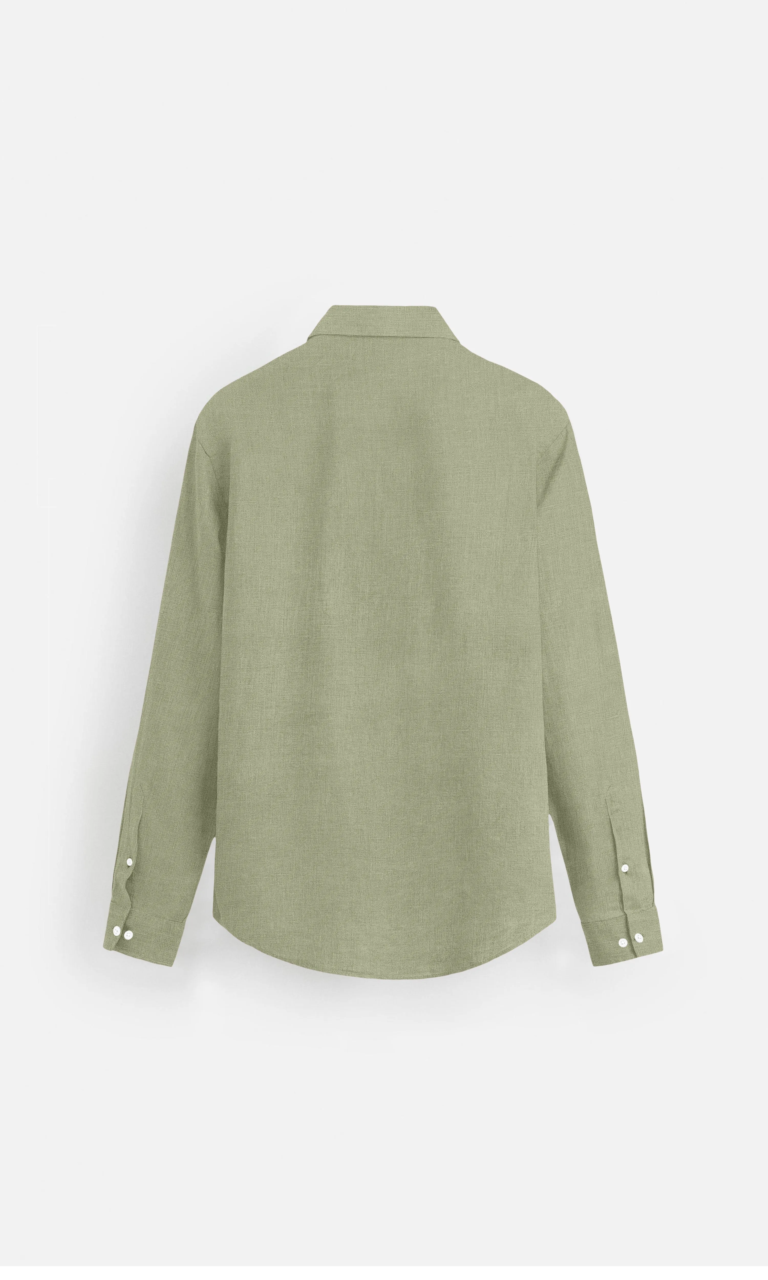 Muted Olive Pure Linen full Sleeve Shirt - AddysForMen
