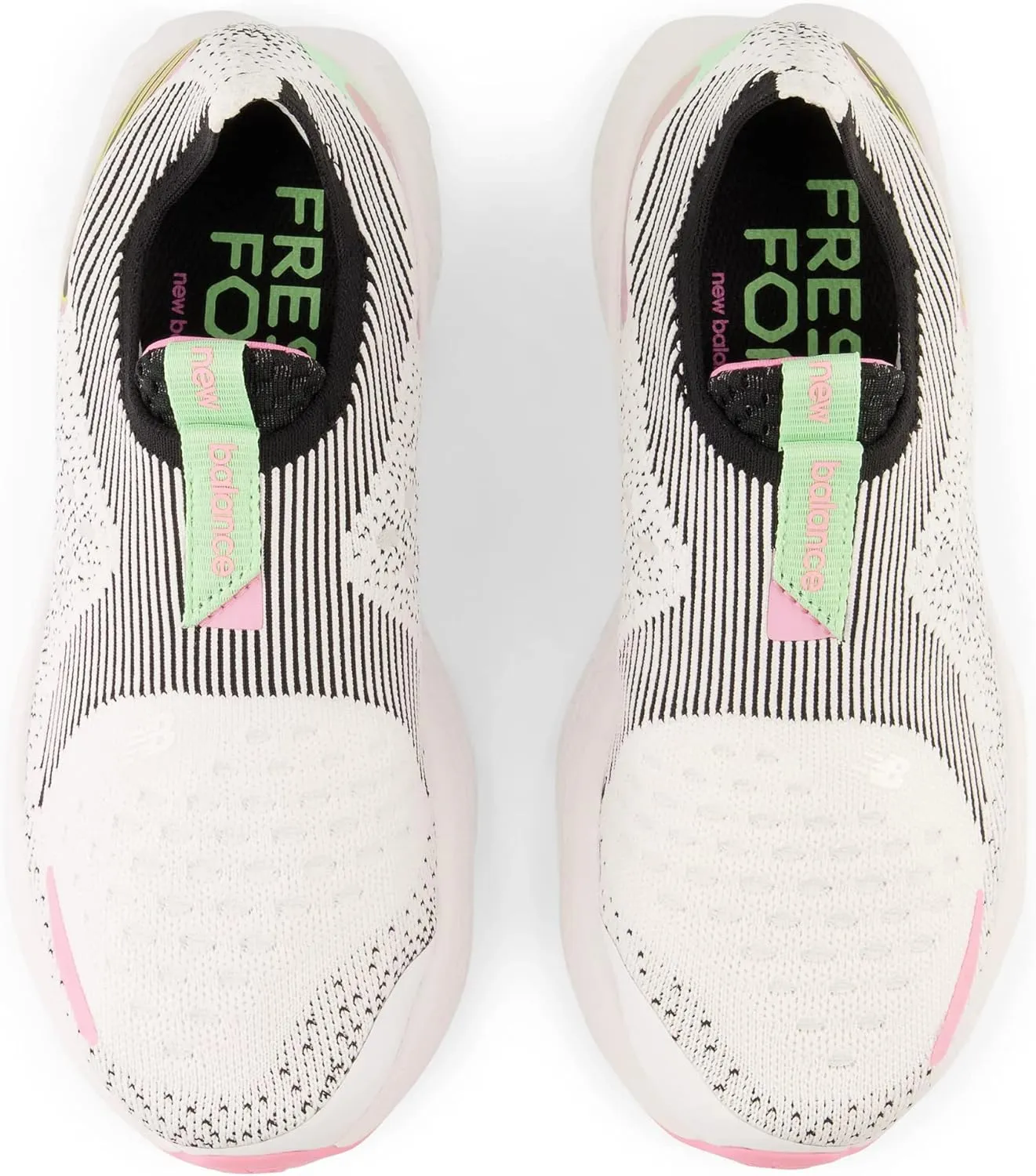 New Balance Women's Fresh Foam X 1080 Unlaced V1 Running Shoe, White/Black/Vibrant Green/Bubblegum