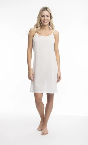 ORIENTIQUE - Two-Sided Cotton Midi Slip Dress - WHITE