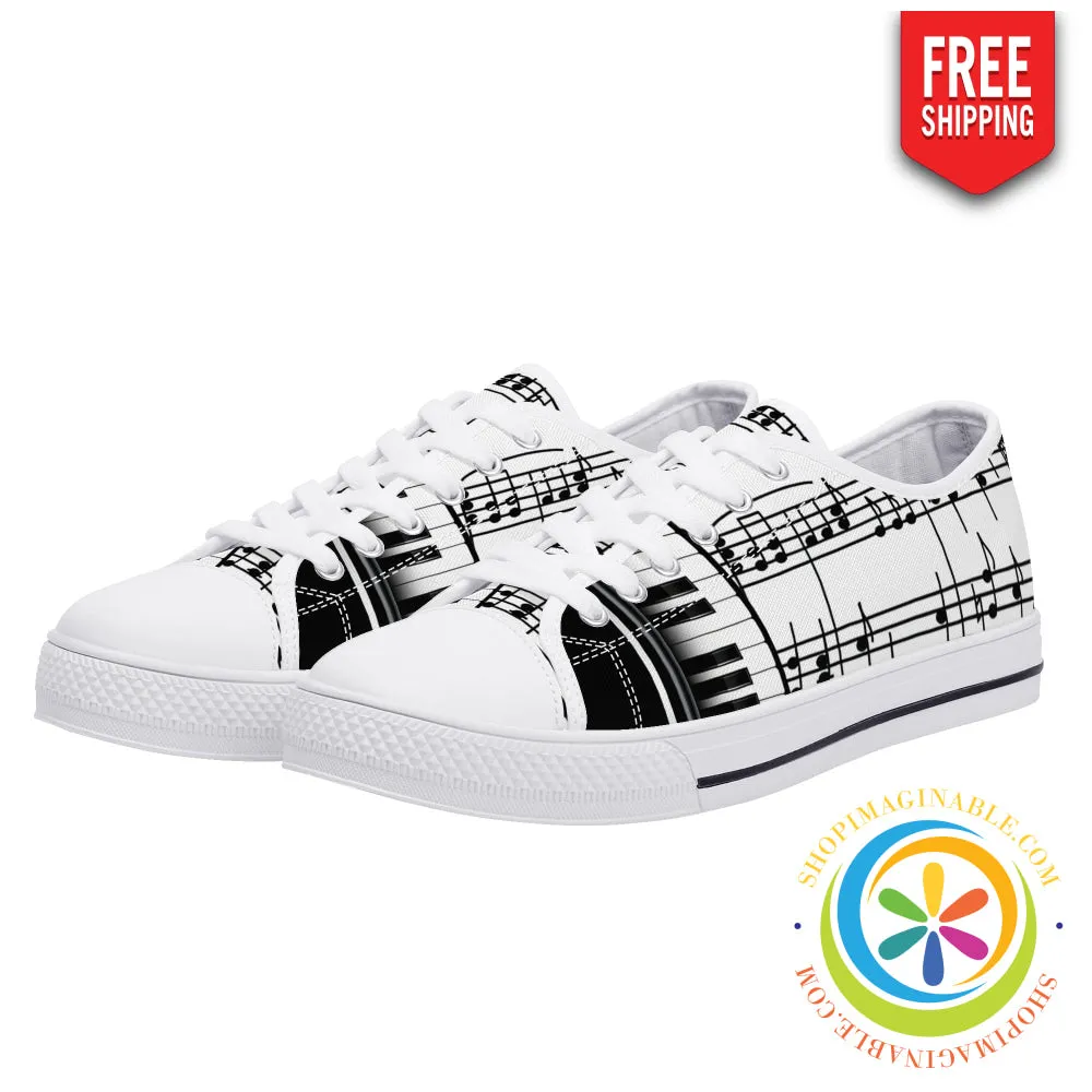 Piano Passion Ladies Low Top Canvas Shoes