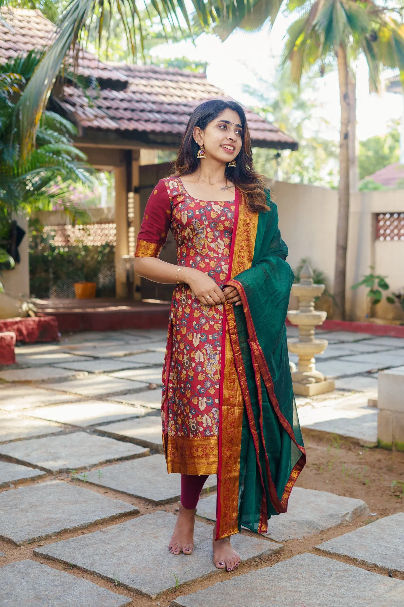 Prathana Maroon & Green