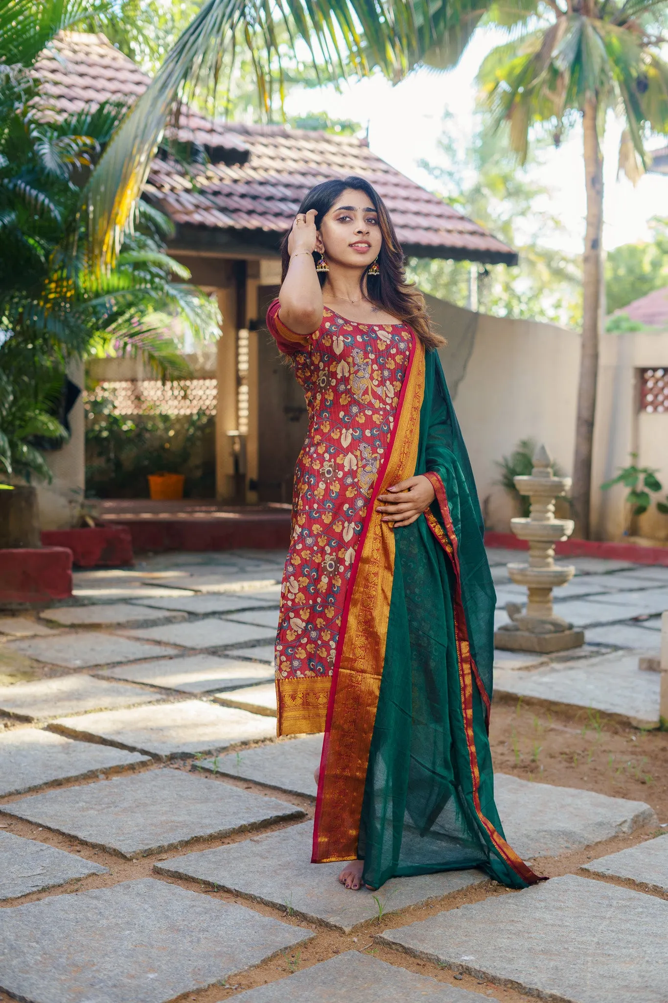 Prathana Maroon & Green