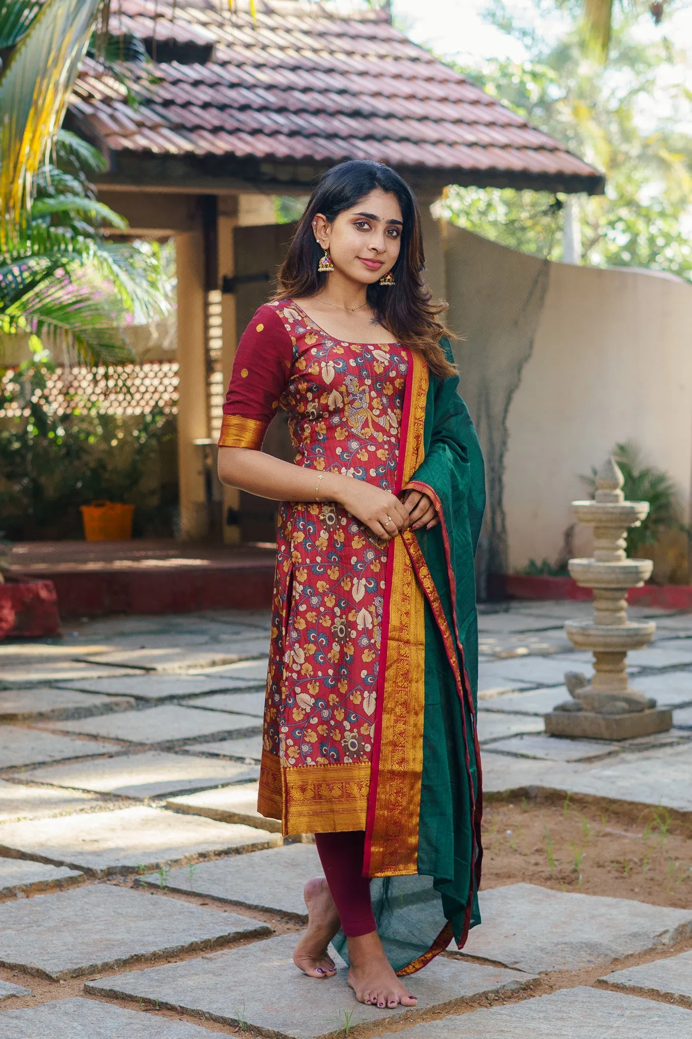 Prathana Maroon & Green
