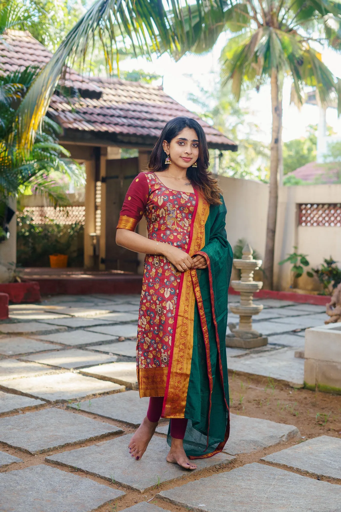 Prathana Maroon & Green