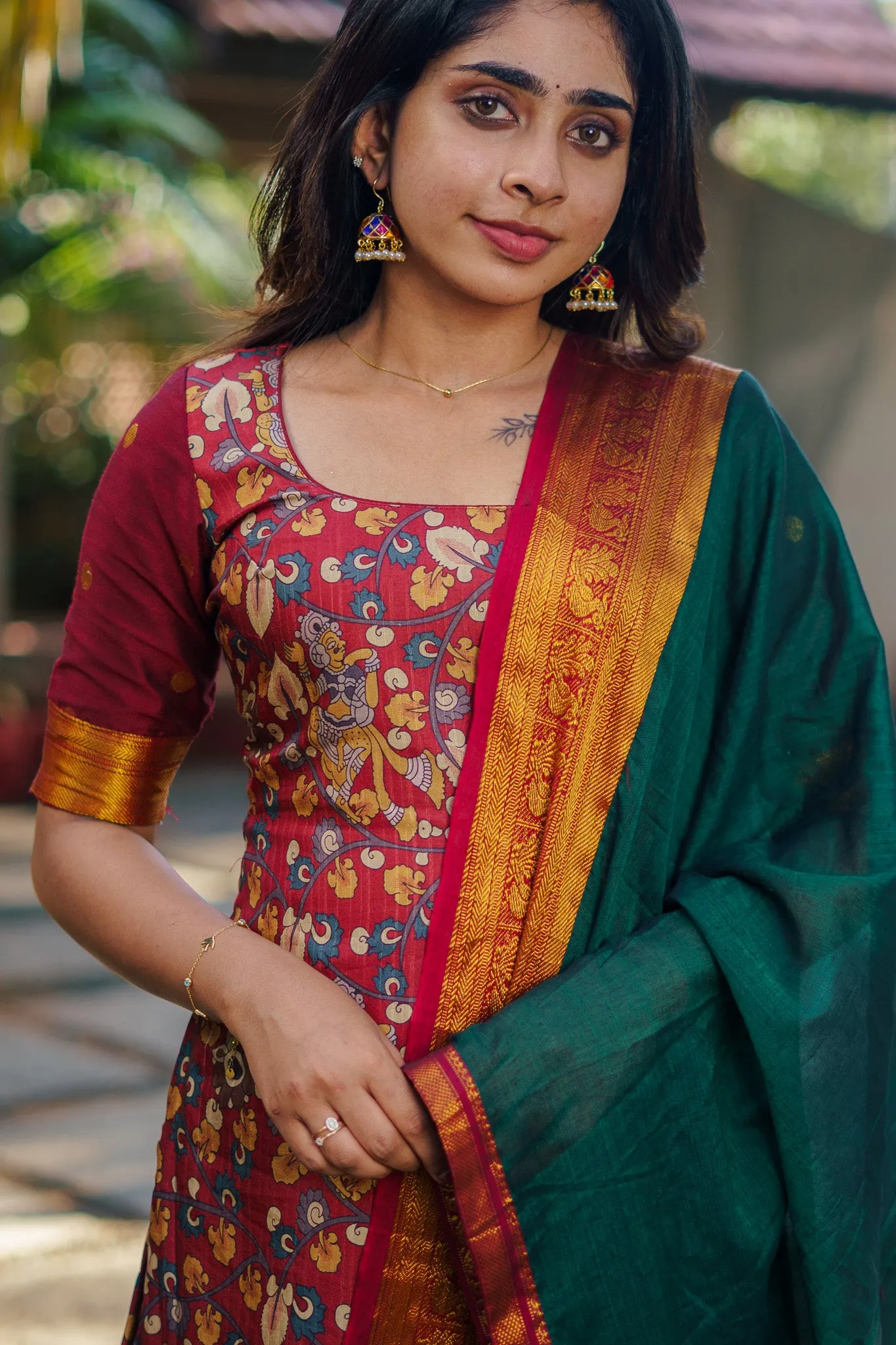 Prathana Maroon & Green