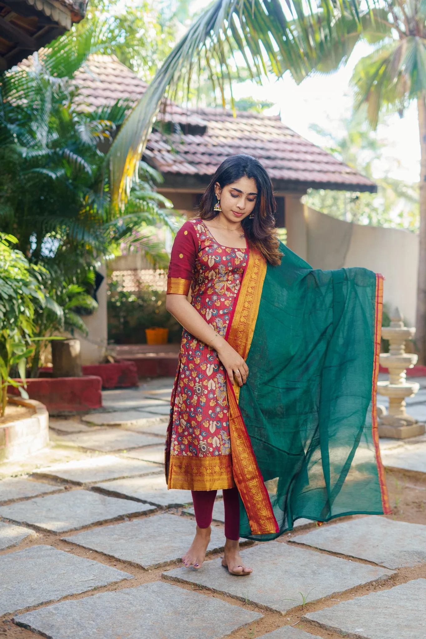 Prathana Maroon & Green