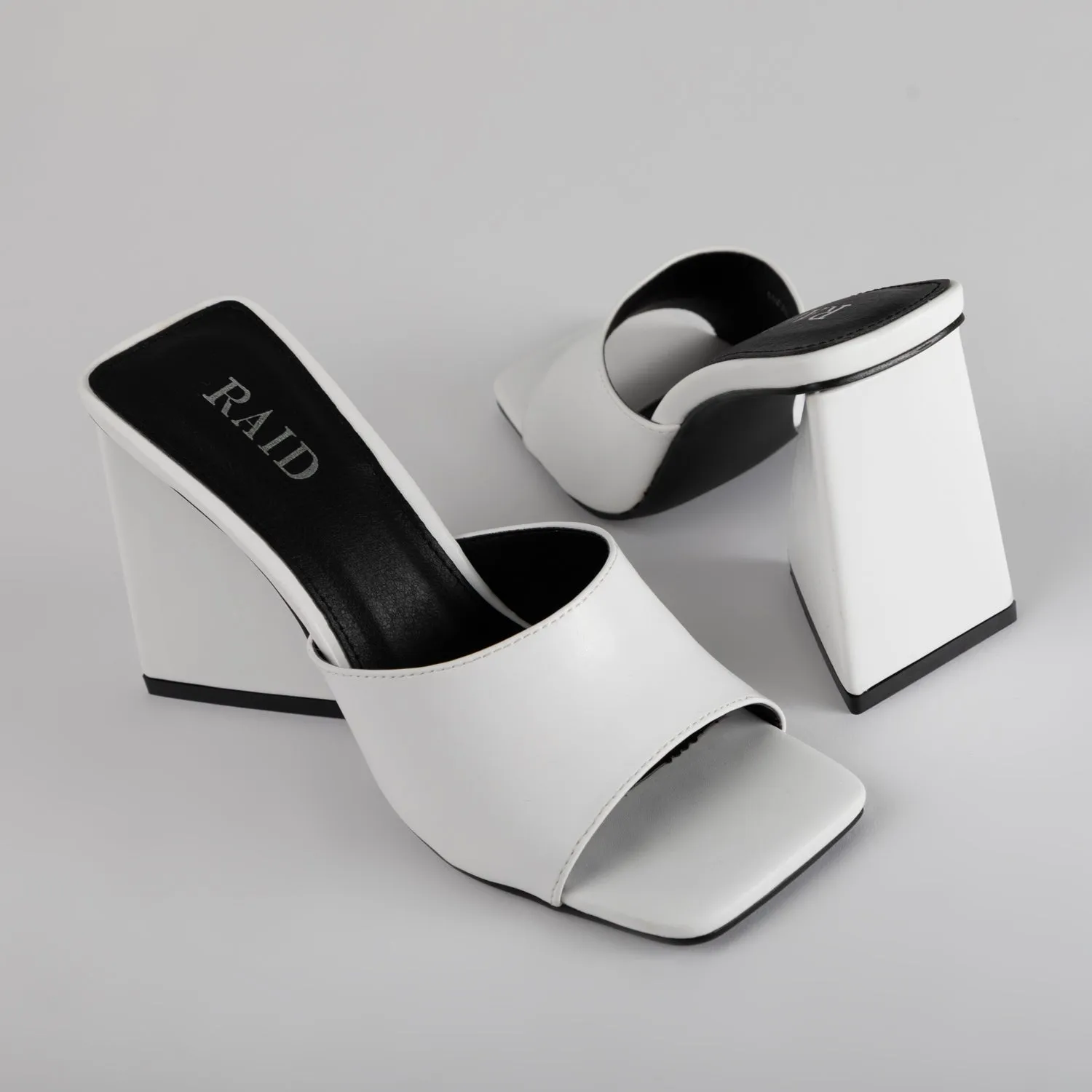 RAID Angel Heeled Mule in White
