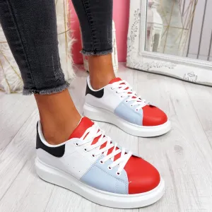 Red Lace Up Trainers  Red Lace Up Trainers