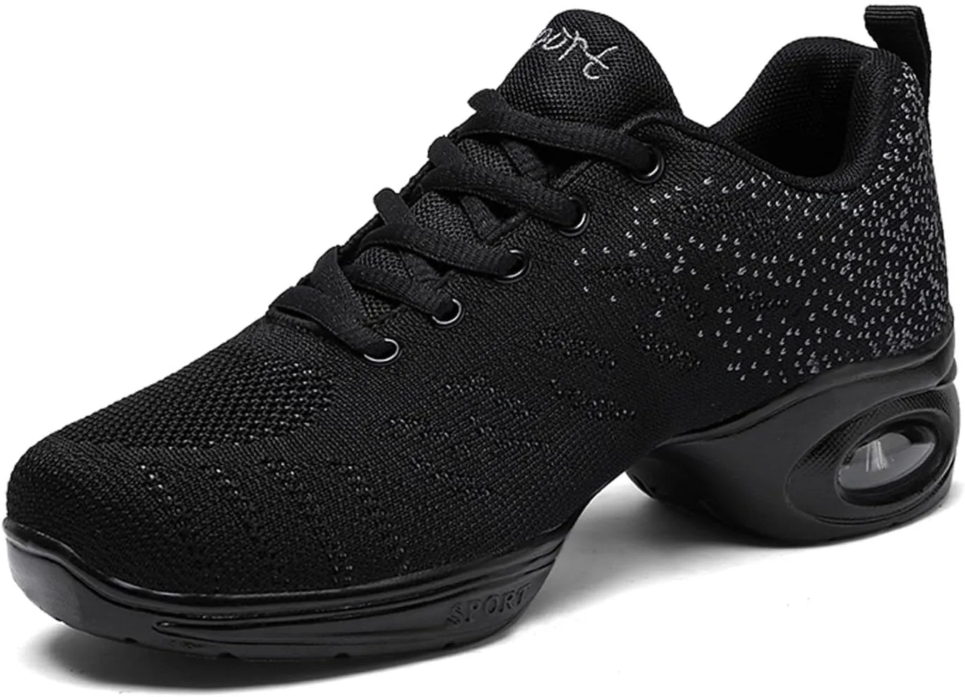 SECHRITE Womens Mens Jazz Dance Sneakers Lace Up Split Sole Dance Shoes