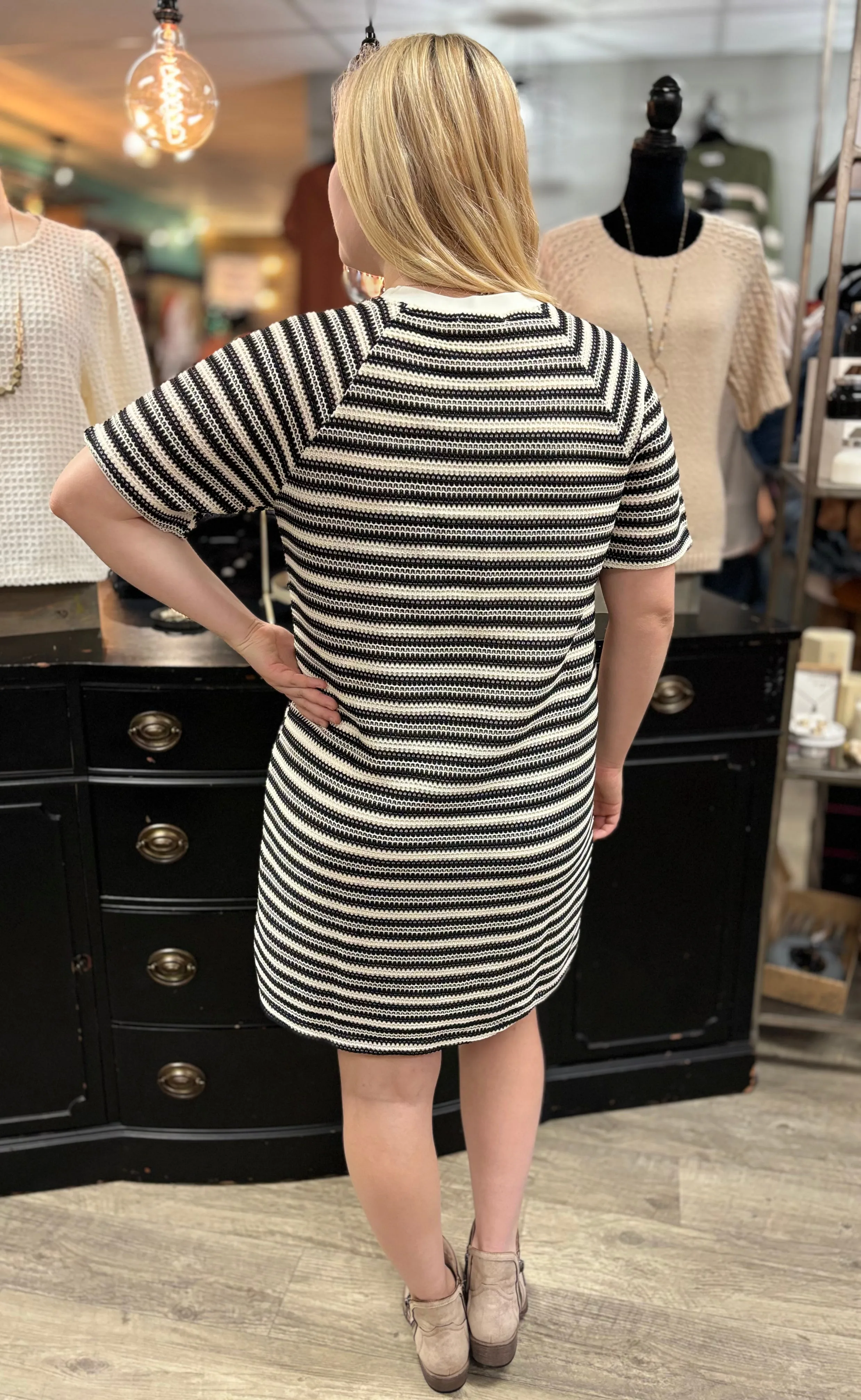Sherri Sheer Knit Shirt Dress