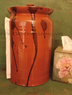 SJP-BPT Mottled Brown Pottery Paper Towel Holder