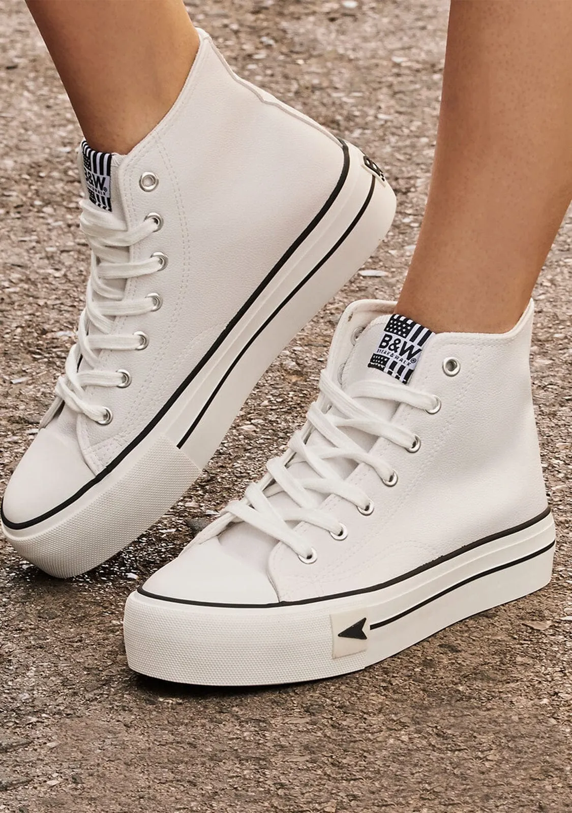 Sneakers Bay High Top Platform White Nappa
