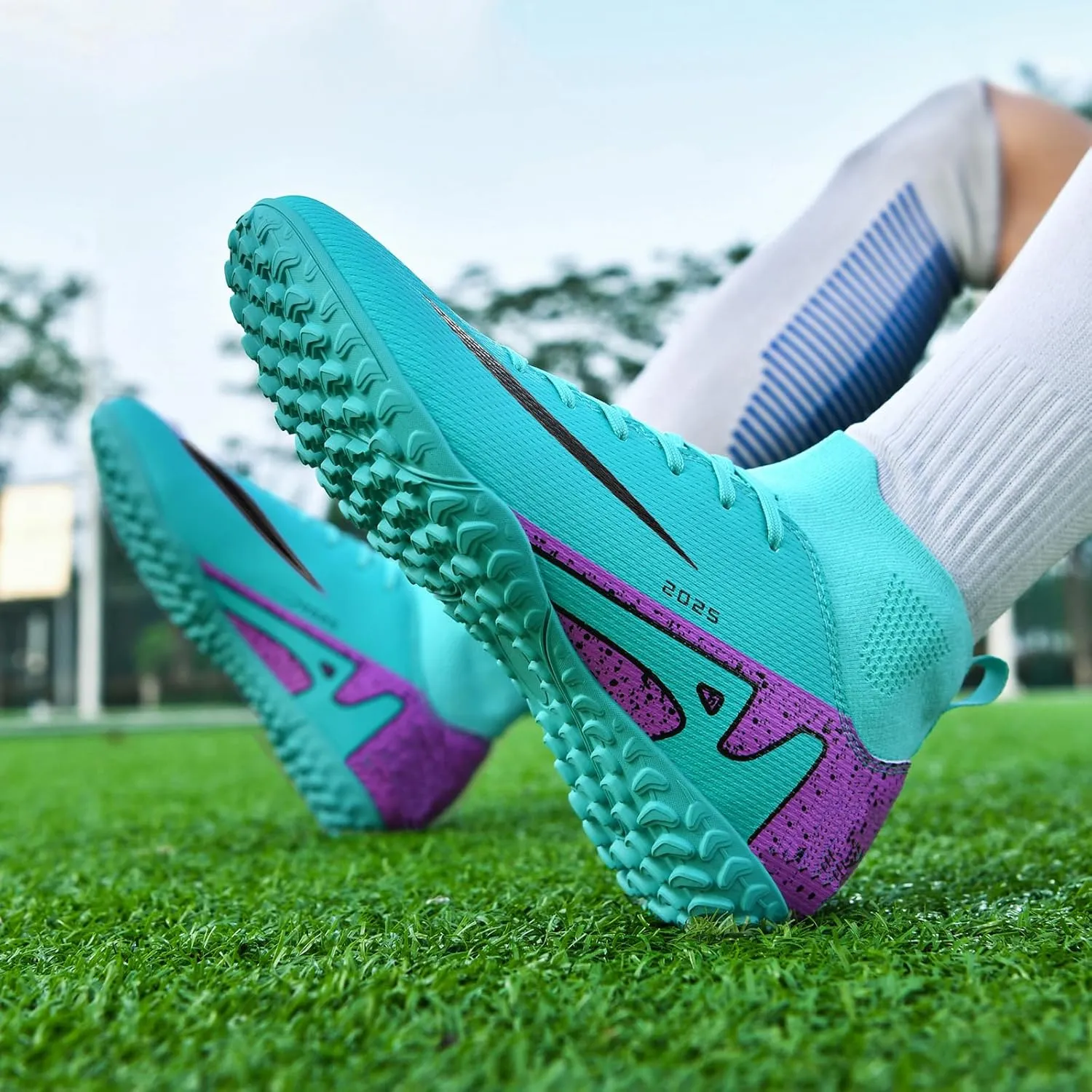 Soccer Cleats for Mens Womens Indoor Soccer Shoes Unisex Baseball Turf Shoes Youth Rugby Shoes Adult AG FG TF Football Boots Wide Training Sneaker