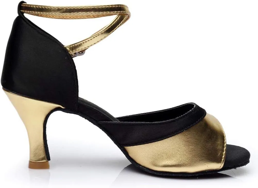 Strappy Heels for Women Leather Latin Ballroom Sandals Latin Dance Tango Shoes Performance Practice Dancing Shoes