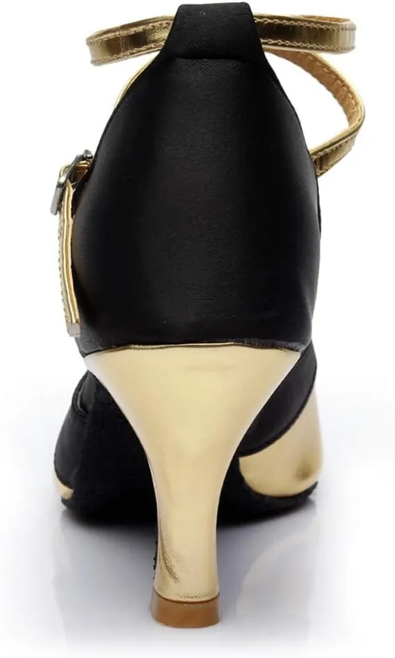 Strappy Heels for Women Leather Latin Ballroom Sandals Latin Dance Tango Shoes Performance Practice Dancing Shoes