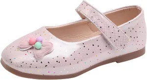 Toddler Girl Mary Jane Shoes Bow Flower Wedding Party Ballet Flats Slip On Round Toe Ankle Strap Sandal