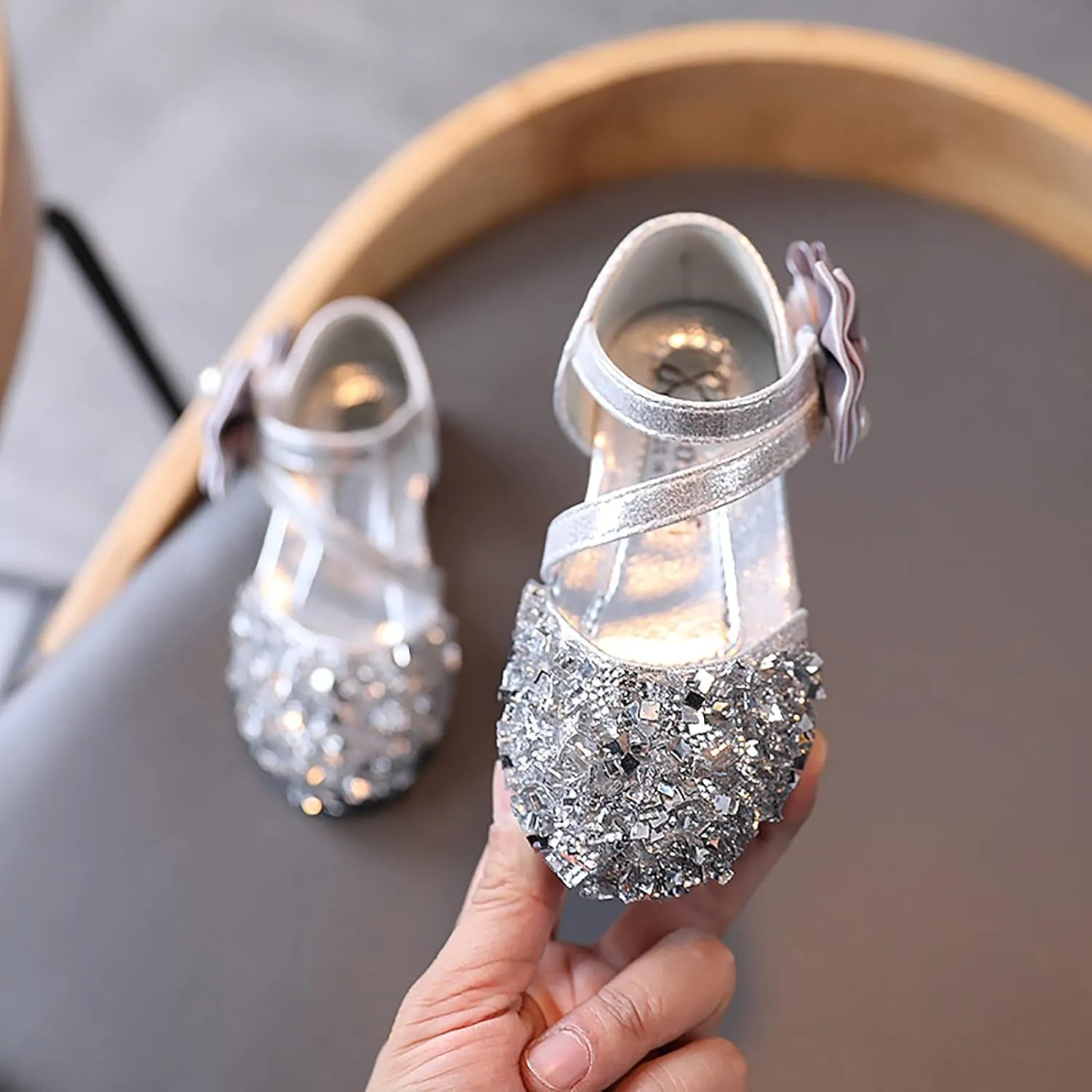 Toddler Girl Shoes,Infant Shoes Sandals Girls Baby Bowknot Kids Crystal Pearl Bling Princess Shoes Gift 1-11 Years