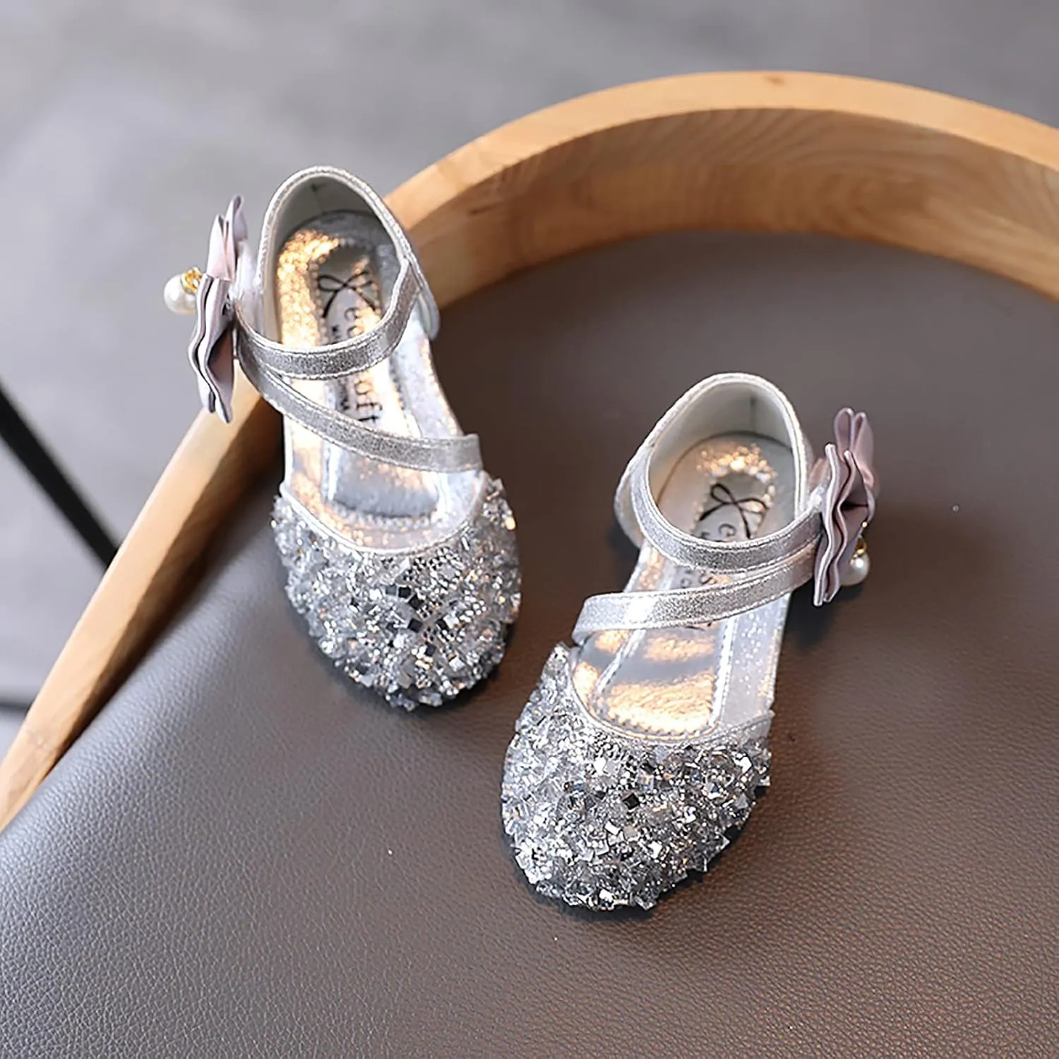 Toddler Girl Shoes,Infant Shoes Sandals Girls Baby Bowknot Kids Crystal Pearl Bling Princess Shoes Gift 1-11 Years