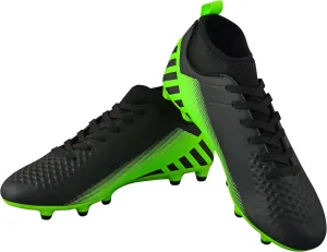 Vizari Santos FG Adult Soccer Cleats for Outdoor Play | Mid-Cut High Ankle Football Shoes for Mens | Molded TPU Outsole with Round Studs for Stability & Maximum Traction Black/Green