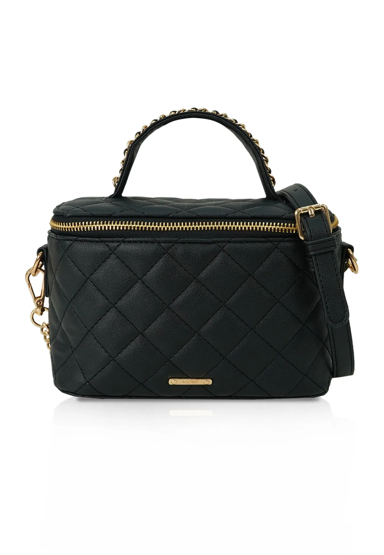 VOIR SALLY Quilted Vanity Top Handle Bag