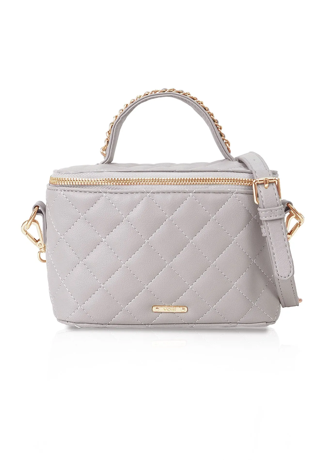 VOIR SALLY Quilted Vanity Top Handle Bag