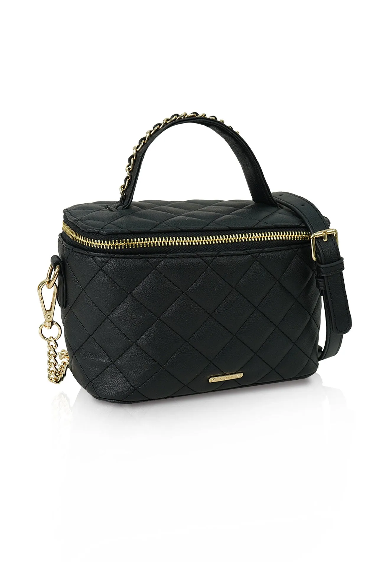 VOIR SALLY Quilted Vanity Top Handle Bag