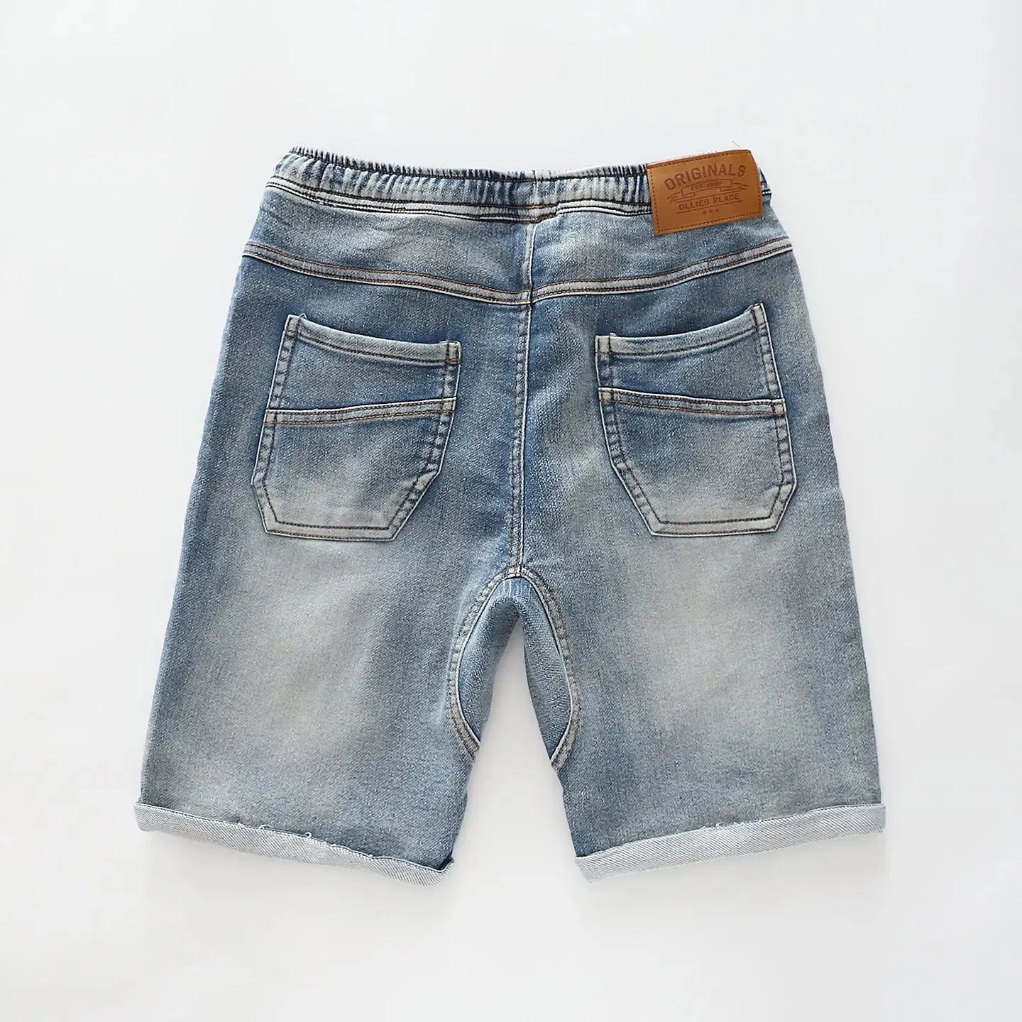 Washed Denim Shorts