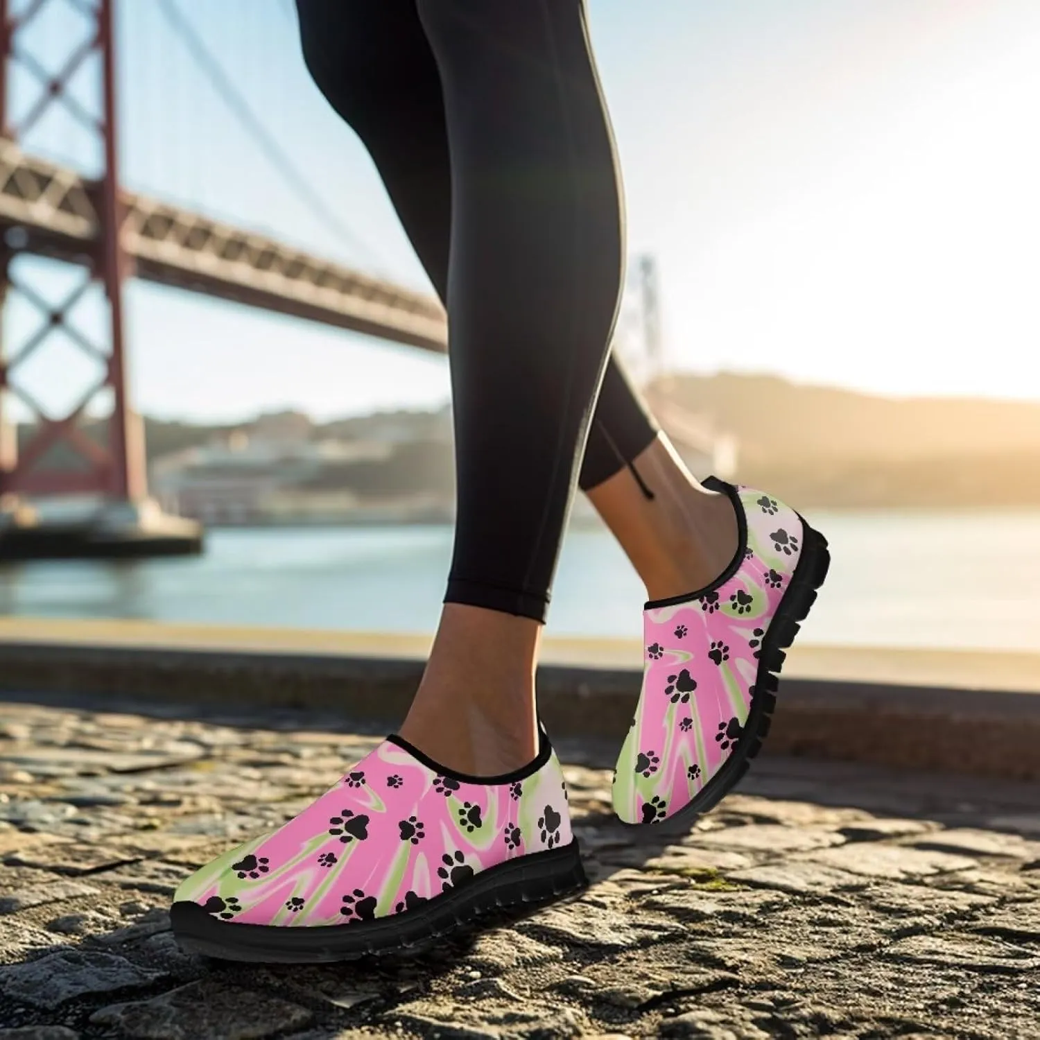 Women's Walking Travel Shoes Slip On Microfiber Casual Loafers Lightweight Comfort Fashion SneakerBlack Sole