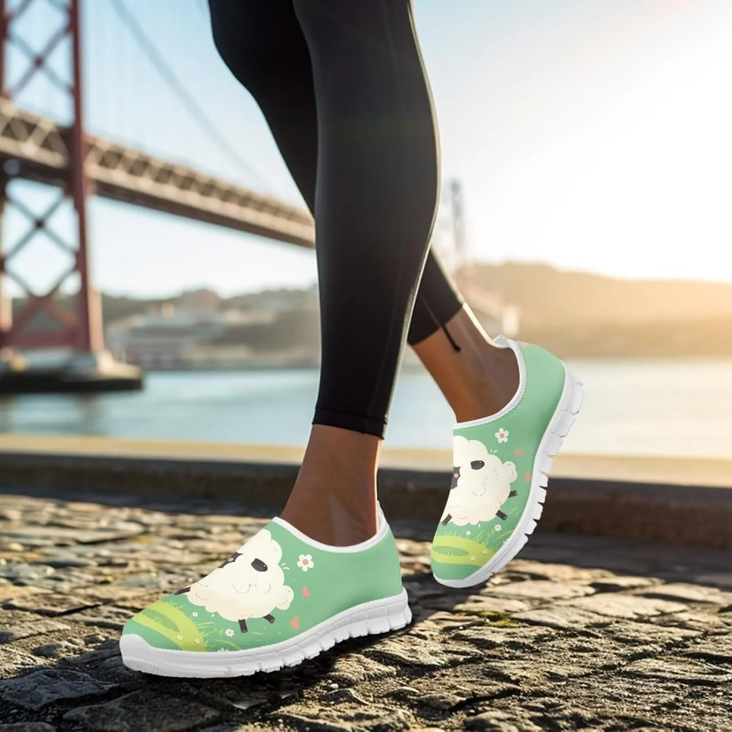 Women's Walking Travel Shoes Slip On Microfiber Casual Loafers Lightweight Comfort Fashion SneakerWhite Sole