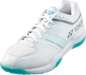 YONEX Men's Power Cushion Strider Flow Badminton Shoes - Lightweight Non-Marking Court Shoes with Superior Shock Absorption, White/Mint, 10